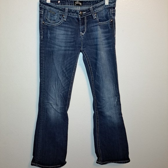 ReRock For Express Boot Cut Jeans with Embroidery pockets size 8R - Picture 8 of 11